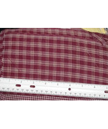 WINE &amp; ECRU PLAID Quilting Cotton Fabric Remnant 9 1/2&quot; X 45&quot; wide - €1,07 EUR