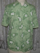WHITE &amp; GREEN on LIGHT GREEN Cotton Soft Knit SHIRT Size XXL Chaps - £10.40 GBP