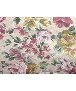 YELLOW ROSE LILAC on ECRU Floral Decor Fabric 46" wide units $1 per yard - $1.00