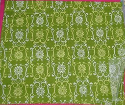 YELLOW &amp; WHITE FLORAL on OLIVE GREEN Cotton Quilt Fabric Remnant - $1.02 CAD