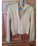 Golden tan Hooded Zipper Sweater Size Medium by Arizona Jean Company bea... - £28.92 GBP