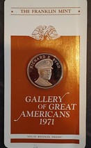 Vtg Franklin Mint 1971 Great Americans Richard E Byrd Bronze Proof Medal... - $8.99