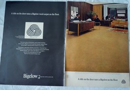 Bigelow Rugs &amp; Carpets 2 pg Magazine Advertising Print Ad Art 1969 - £4.70 GBP