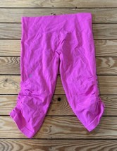 Lululemon Women’s Ruched Cropped  leggings size 8 Pink R3 - £30.76 GBP