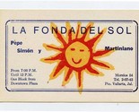 La Fonda Del Sol Ad Card Puerto Vallarta Jalisco Mexico 1950&#39;s - $9.90