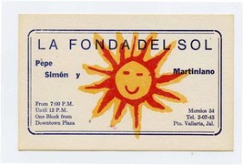 La Fonda Del Sol Ad Card Puerto Vallarta Jalisco Mexico 1950&#39;s - £7.89 GBP