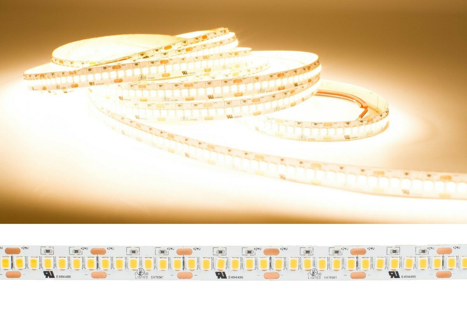 LEDupdates Brightest 24v Showcase Strip Light 1200 LED 3000K + Channel + Power