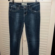 Revolution by revolt, size 5 stretch denim jeans with embellished back p... - $15.68