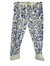 DVF Current Elliott Jeans Blue Floral Print White Denim Size 25 - $29.69
