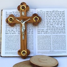 8.5&quot; Olive Wood Wall Cross Jesus Catholic Crucifix, Blessing Holy Cross Handmade - £35.84 GBP