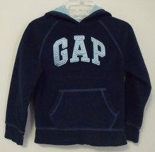 Girls Gap Girl Navy Blue Fleece Hooded Long Sleeve Sweatshirt Size Small 6 to 7  - $6.95