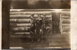 RPPC Logging Crew at Cabin Handsome Loggers Photo of Photo Postcard Z18 - £15.94 GBP
