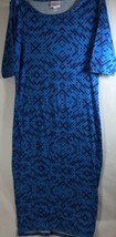 Lularoe Women Dress Julia Stretch Knit Tight Fit T Shirt Geometric Print Blue XS - £24.45 GBP