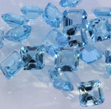 One Windex Blue Topaz Faceted 4 mm Octagon Square Gemstone Averages .41 carat - £2.38 GBP