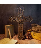 Wooden Crucifix of the Virgin Mary and Baby Jesus Wall Decoration - $77.92 CAD+