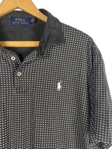 Ralph Lauren Polo Shirt XL Washed Black Dark Gray Mens Knit Small White ... - $37.15