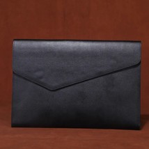 OYIXINGER Leather Briefcase Unisex  Office Clutch Casual Envelope Laptop Bag For - £130.21 GBP