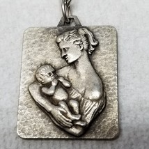 Mother and Child Relief Keychain Simone Papeete Tahiti Boutique 1960s Metal - £9.19 GBP