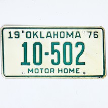 1976 United States Oklahoma Base Motor Home License Plate 10-502 - €11,20 EUR