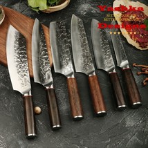 6-Piece Chef Knife Set Japanese Gyuto Nakiri Kiritsuke Butcher Home Kitchen Tool - £22.94 GBP+