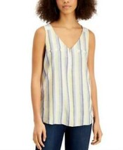 Bcx Juniors Striped Zip-Front Knit-Back Tank Top, Size Small - £13.09 GBP