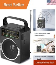 5W Lightweight Portable AM/FM Radio with Bluetooth - Ultimate Outdoor Co... - $784.64 MXN