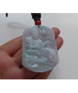 Fine Natural A Lavender(春彩料)Jadeite Jade Samantabhadra Kwan-yin(普贤菩萨) Pendant - $560.99