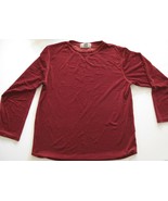 Women’s Red Velvet Long Sleeve Round Neck Basic Top Size S by Real Comfort - $12.14 CAD