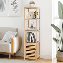 100% Bamboo Bathroom Rack 5-Layer Multifunctional Adjustable Shelf Natural - £102.39 GBP