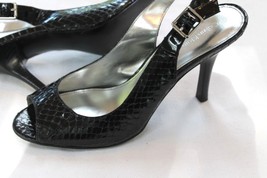 Calvin Klein Peep toe Black Leather SnakeSkin  High Heels Size 9 - 9.5 - $28.71