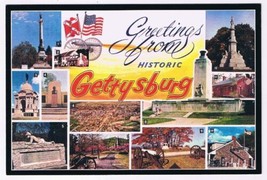 Postcard Greetings From Historic Gettysburg Memorials &amp; Monuments - £1.70 GBP