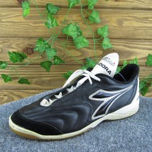 Diadora DST Women Indoor Soccer Shoes Black Leather Lace Up Size 39 Medium - £39.10 GBP