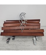 LOT of 8 Wooden Bottom Hangers with Clips Pants/Skirts/Shorts 13.75&quot; - $21.71 CAD