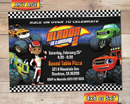 Blaze and the Monster Machines Birthday Party Invitation - £6.28 GBP