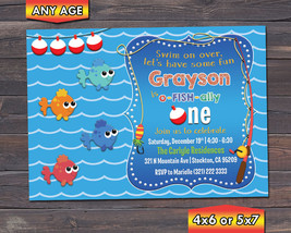 Fishing Birthday Invitation / O-Fish-Ally One Invitation - £6.38 GBP