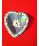 Wedgwood Aurora Blue Jasperware Heart Shaped Dish Pin Tray - £7.98 GBP