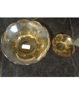 Amber Depression Glass 2 Piece Chip And Dip Set - £12.57 GBP