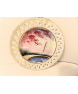 Reticulated HandPainted Small Plate Washington Monument Cherry Trees Hit... - £23.49 GBP