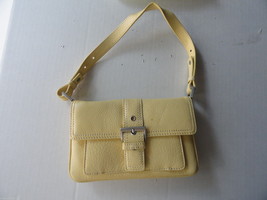 Small Light Yellow Buckled Talbots Ladies Leather Purse - $19.99