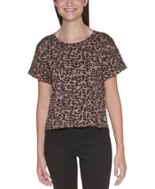 Calvin Klein Womens Printed High-Low T-Shirt,Cheetah Cedar,Large - £34.55 GBP