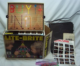 Vintage 1981 Hasbro LITE-BRITE Light Toy With Box Pegs 19 Patterns - £63.50 GBP
