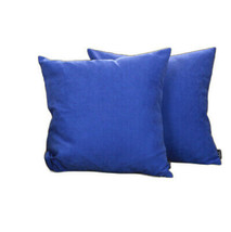 Set Of 2 Denim Blue Brushed Twill Decorative Throw Pillow Covers - £30.96 GBP