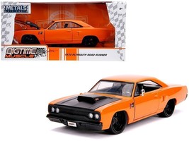 1970 Plymouth Road Runner Orange with Black Hood &quot;Bigtime Muscle&quot; 1/24 Diecast - £31.83 GBP