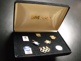 3M Olympic Pins 1992 Barcelona Albertville Eight Pins Black Lined Box Co... - $17.99