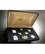 3M Olympic Pins 1992 Barcelona Albertville Eight Pins Black Lined Box Co... - $17.99
