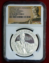 2015  $2 SILVER LINCOLN MEMORIAL 1oz NGC PF70 ER - £84.13 GBP