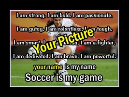 Rare Inspirational Personalized Custom Soccer Poster Unique Motivational Gift - £23.96 GBP+