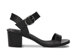 Vegan sandals with heel ankle strap buckle slingback backless on apple l... - £91.12 GBP