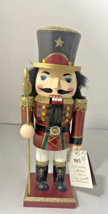 Wooden 10&quot; Christmas Nutcracker Soldier Glitter Sword New With Tags Pier 1 - £11.13 GBP