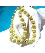 Vintage~SATIN Bead Necklace~KEY LIME Green - $6.99